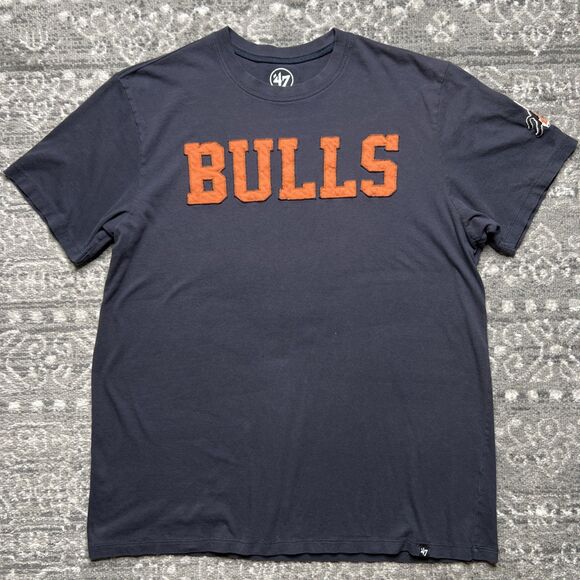 Durham Bulls '47 T-Shirt Men’s Large Blue Appliqué Minor League Baseball AAA - Picture 1 of 8